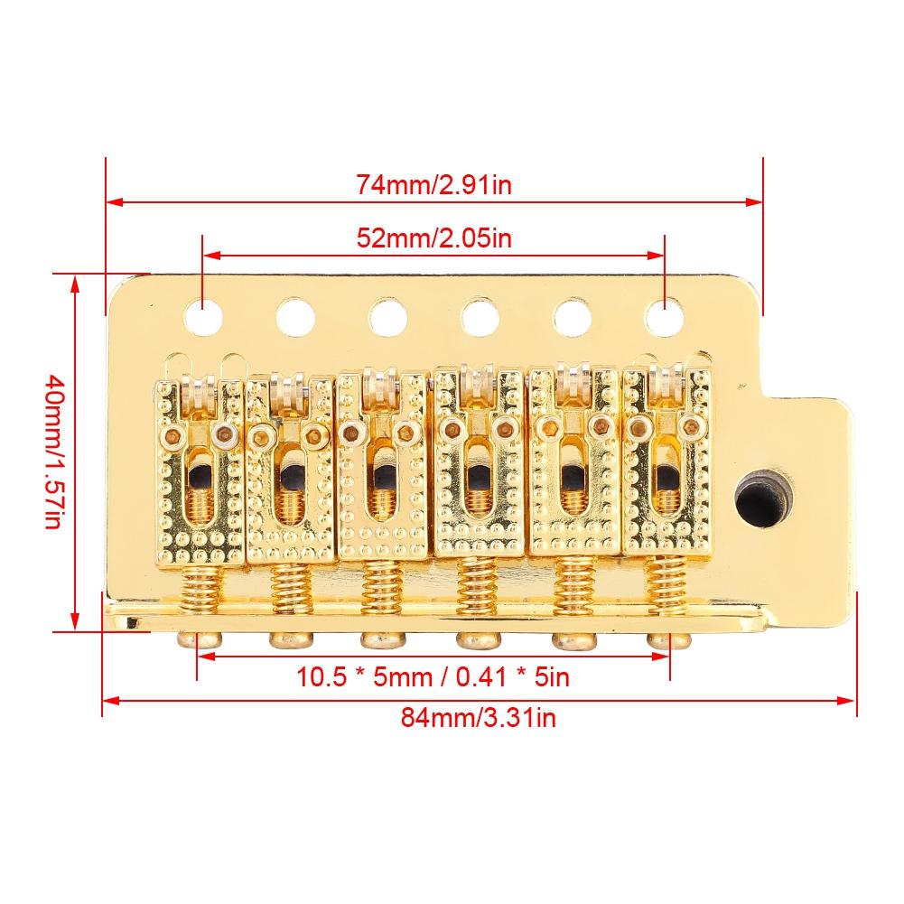 Tremolo System with Roller Single Locking Vibrato Bridge Tailpiece for ST Guitar (Gold)