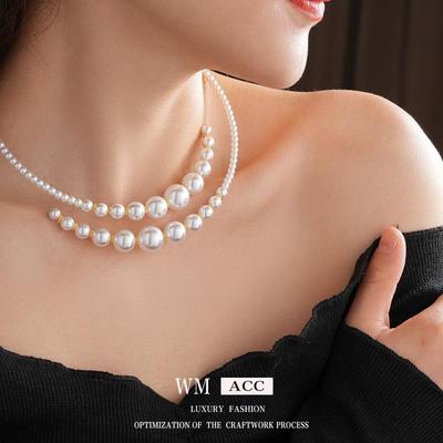 Irregular Pearl Cross Clavicle Chain: Luxury French Retro Choker for Women