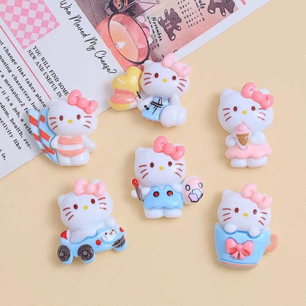 10 Pcs New Kawaii Cartoon Cute Car Cat Series Resin Scrapbook Diy Jewelry Gift Hairpin Accessories A141
