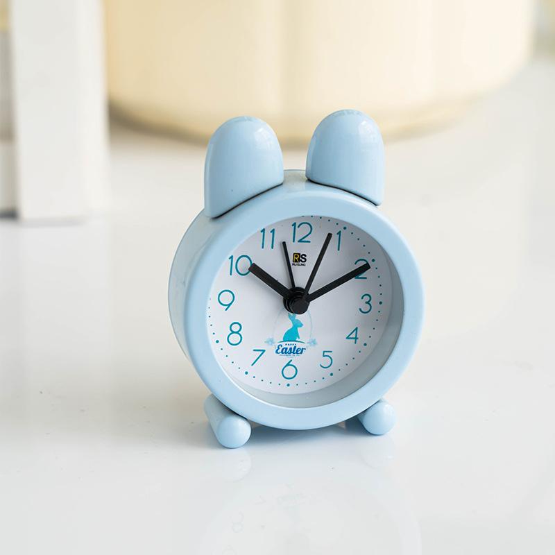 Mini rabbit head cute alarm clock student desktop bedside with keychain alarm clock
