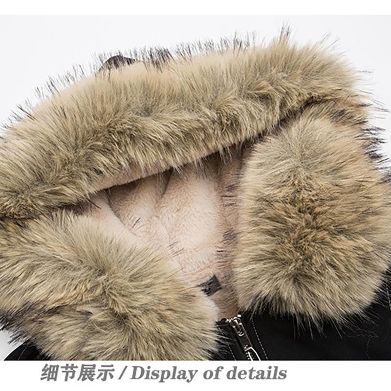 Retro Autumn and Winter Metal Buckle Design Hooded Jackets Men's Thick and Warm Hooded Cotton Jacket Long Sleeved