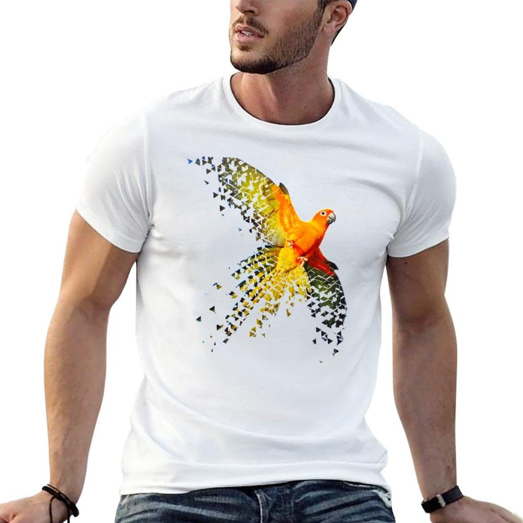Sun Conure Beautiful Dispersed Flying Design Tshirt Sport Basic Moisture Wicking Tee
