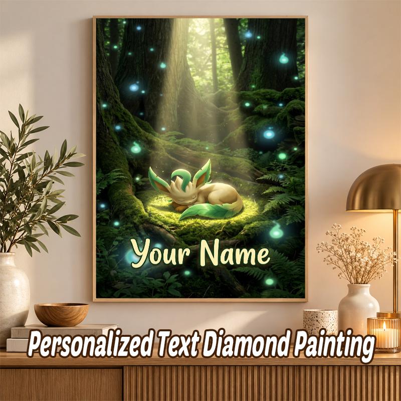 Leafeon Custom Name Diamond Painting Personalized 5D Full Drill DIY Diamond Art Home Decor