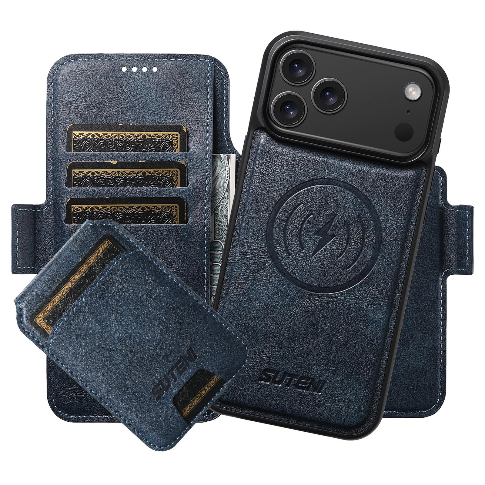 

Magnetic Flip Case with Card Slot & Wireless Charging Stand for iPhone 17 Pro Max iPhone Air