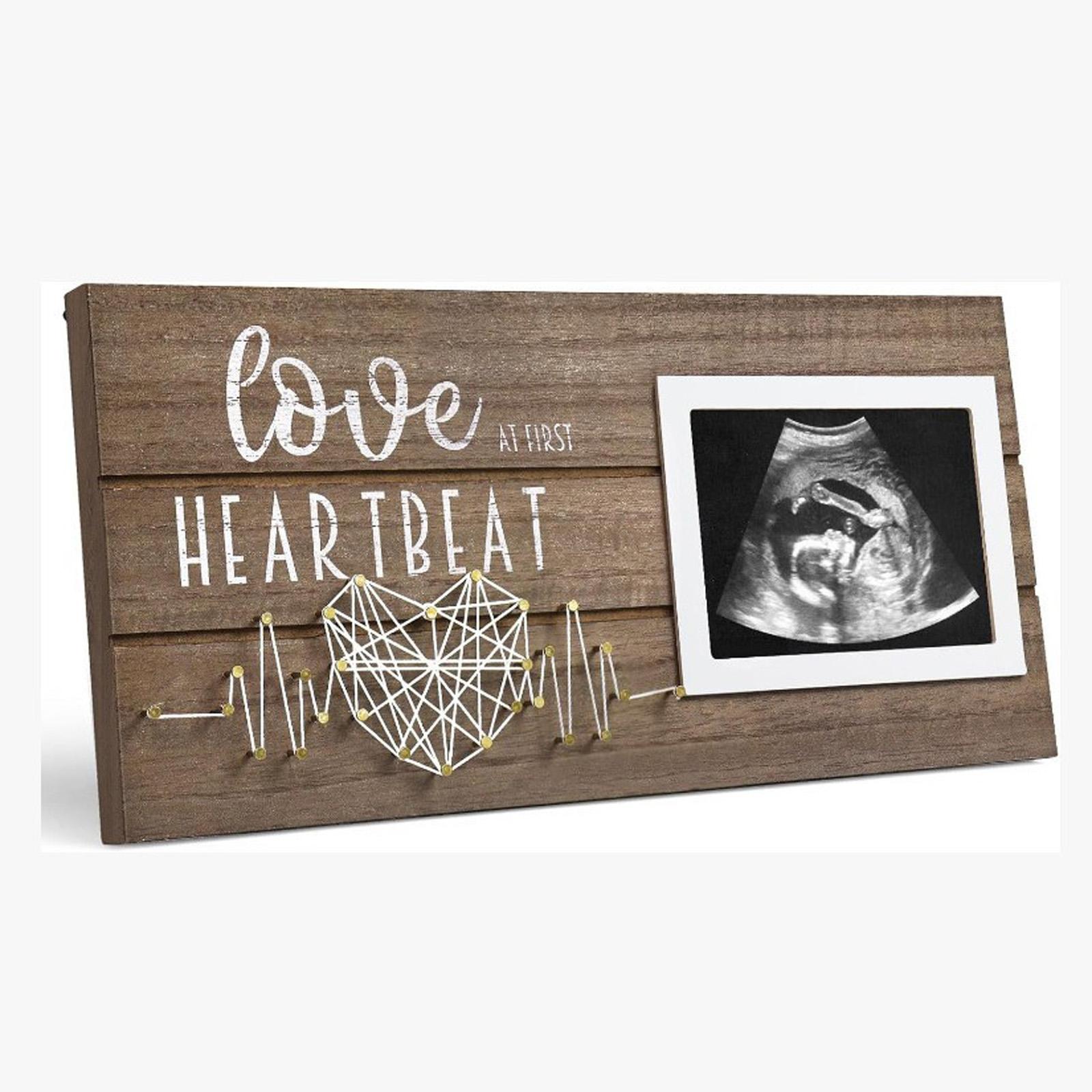

Love At First Heartbeat Ultrasound Photo Frame, MDF Wood String Art Sonogram Keepsake One Size