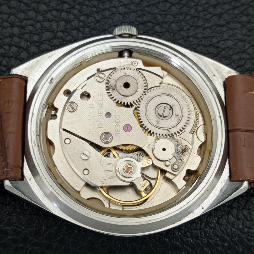 VINTAGE ALLWYN 6300A HAND-WINDING INDIA MENS ORIGINAL DIAL WATCH a706087-1