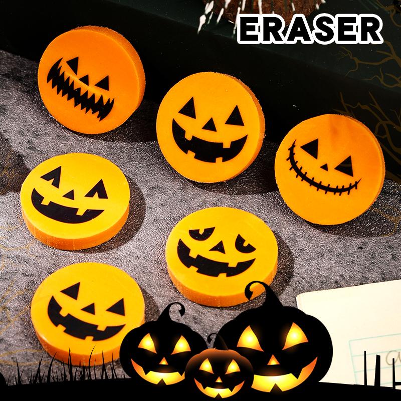 120Pcs Pumpkin Eraser Pencil Erasers for Kids Birthday Assorted Novelty Small Cute Party Halloween Carnival