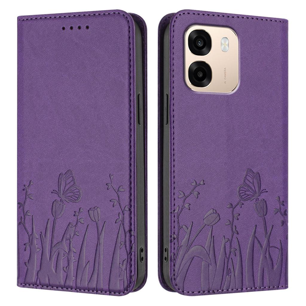 Google Pixel 11 PRO XL Magnetische Lederhülle mit Klapp-Kartenhalter im Tulpen-Schmetterlings-Design