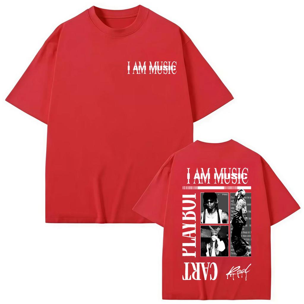 Men Women Clothing Oversized T Shirt Playboi Carti I Am Music Album Print T-shirts Fashion Short Sleeve T-shirt