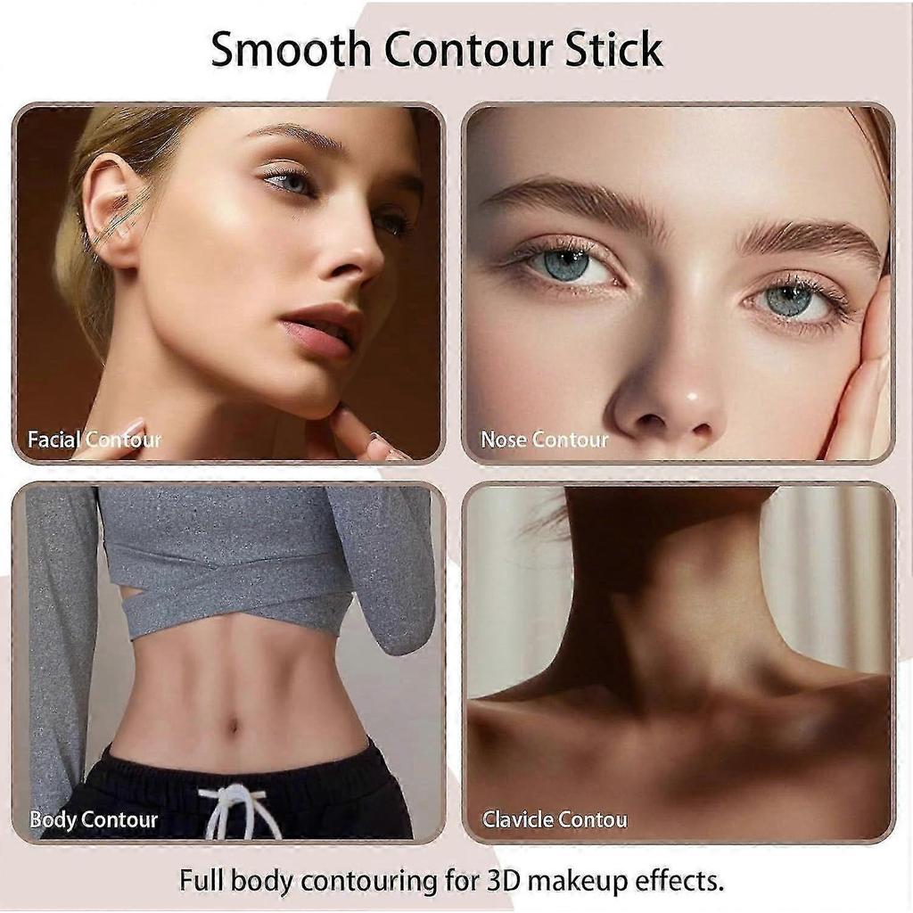 2Pcs Warm and Cool Toned Contour Stick, Natural Matte Cream Contour Stick, Lightweight and Smooth Cream Bronzer Stick for Face Shaping Contouring Make
