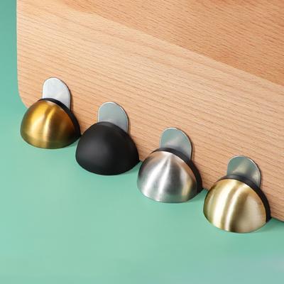 Magnetischer Türstopper aus Edelstahl, stanzfrei, mit magnetischer Saugnapf-Gummi-Halbkreis, Antikollisions-Türstopper