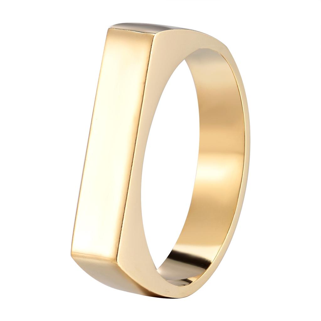 Color Plain Ring Ring Female Niche Design High-end Square Index Finger Ring Titanium Steel Hand Jewelry