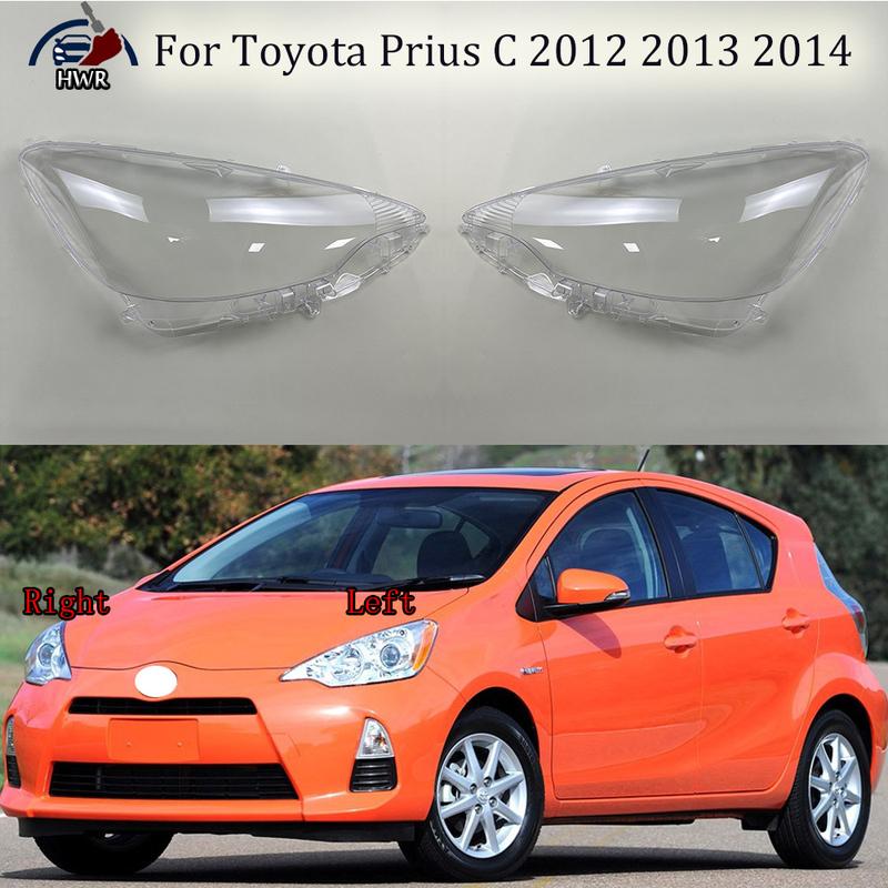 For Toyota Prius C 2012 2013 2014 Front Headlamp Cover Transparent Lampshades Lamp Shell Masks Headlight Shade Lens Plexiglass