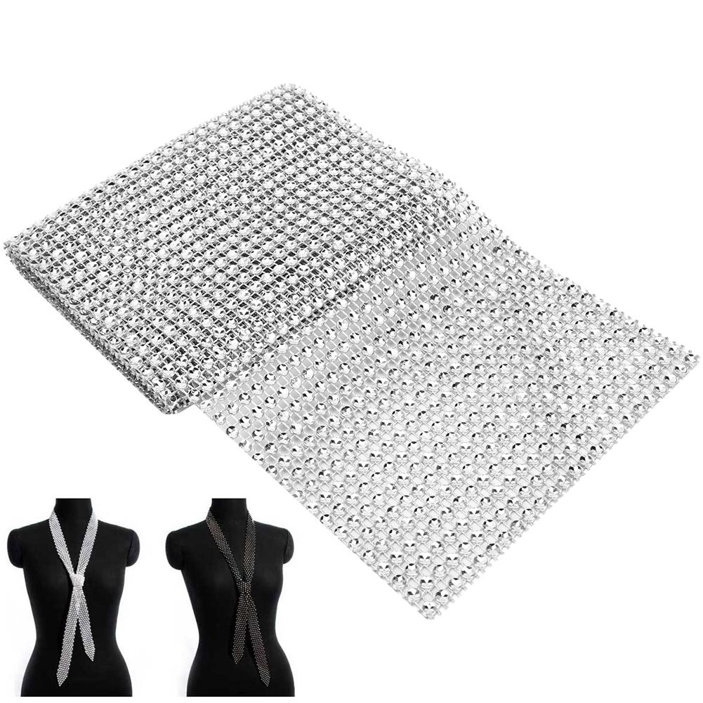 24 Rows Plastic Rhinestone Mesh Ribbon Sewing Trim Garment Accessories Decoration