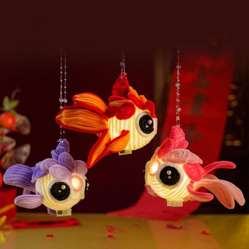 

Chinese Style Goldfish Portable Lantern Traditional Children Handheld Lantern Mid-Autumn Festival фиолетовый