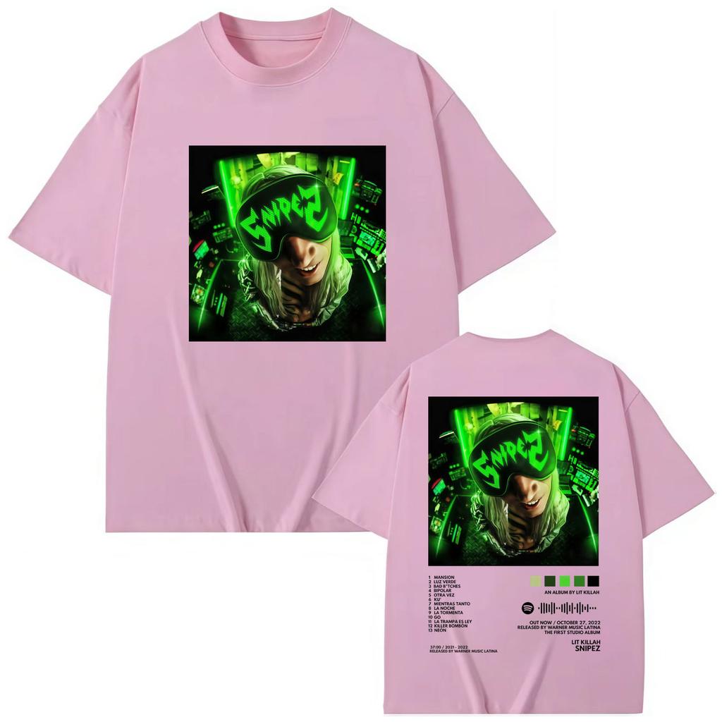 Rapper Lit Killah Album Double Sided Graphic T Shirts Hip Hop Fashion Short Sleeve T-shirt Men Women Oversized T-shirts