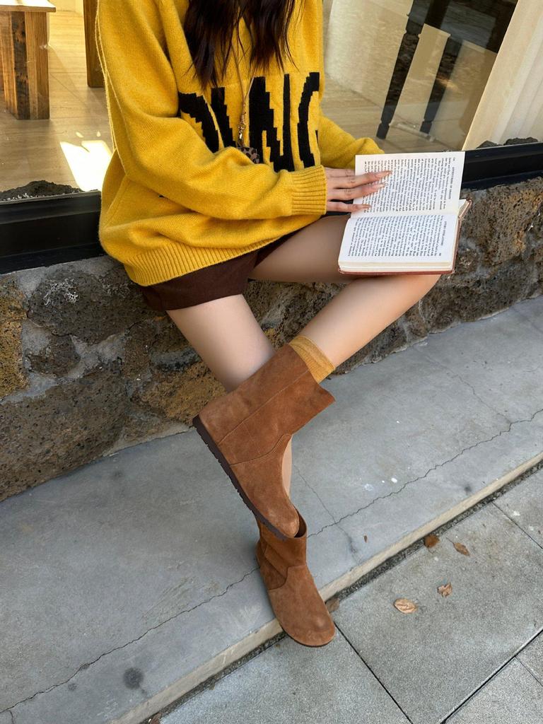 Women's Vintage Genuine Leather Ankle Boots - Soft Sole, Slim Fit, Two-Wear Martin Style, Autumn 2025 Collection