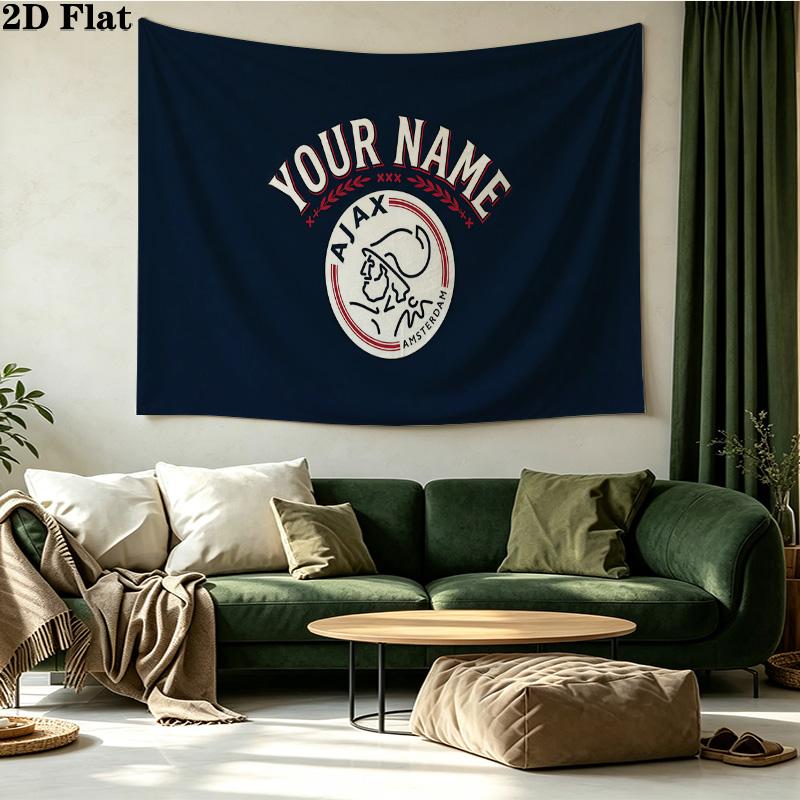 Custom Name AFC Ajax Printed Tapestry – Wall Hanging for Bedrooms, Dorms, and Home Decor