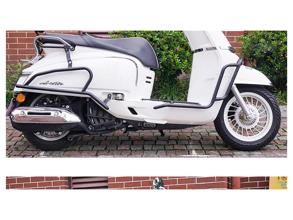 Chunfeng 150AURA Crash Bars: Front & Rear Anti-Fall Protection with Small Backrest