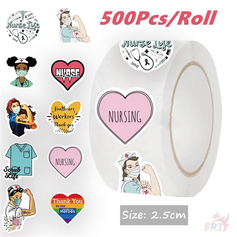 500Pcs/Roll International Nurses Day Kids Rewards Stickers - DIY Scrapbooks Album Decor Sealing Label Decals