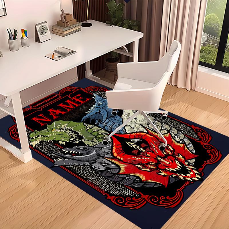 Custom Personalization Dungeons & Dragons Print Area Rug - Soft, Washable Non-Slip Indoor Mat,Living Room,Home&Office Decorative Rug