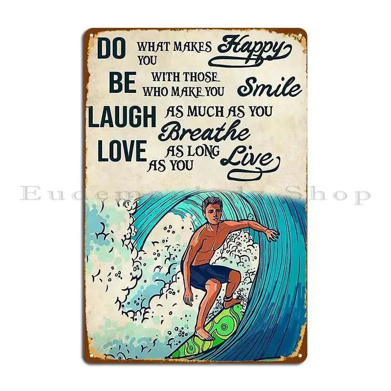Surfing Love As Long As You Live Metal Plaque Garage Plaques Home Plaques Printing Tin Sign Poster 20x30cm(7.8x11.8inch)