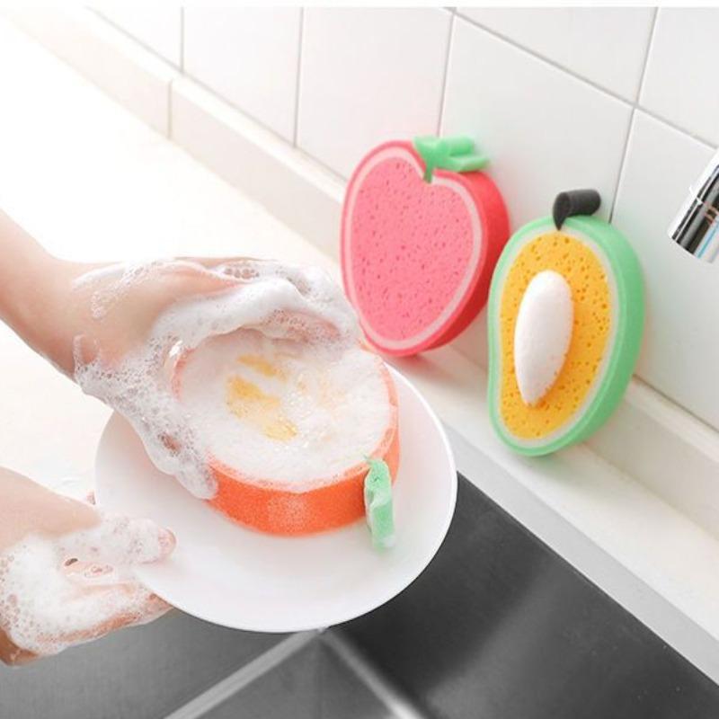Fruit-Shaped Thickened Sponge Dish Towels for Kitchen Cleaning Tool