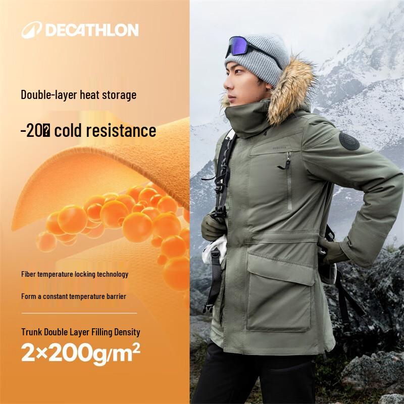 Męska zimowa parka z kapturem Decathlon
