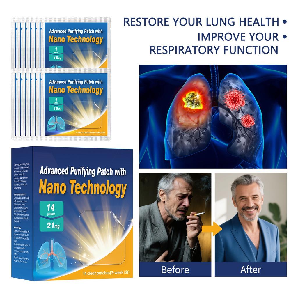Helping Quit Patch, Easy & Effective -Stickers Helps Cleanse The Lungs And Soothe The Body (1 Box 14pc)