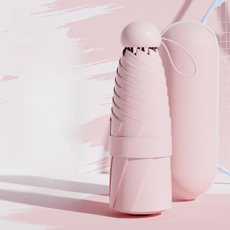 

Настраиваемый портативный зонт-капсула от солнца для мужчин и женщин двойного назначения для солнечных и дождливых дней с защитой от УФ-лучей Iron&24K розовый