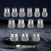 Broken Bolt Extractor Metal Socket With 3/8 Inch Adapter Drive Bolt Nut Remover Set For Damaged Round Rusted Broken Woodworking