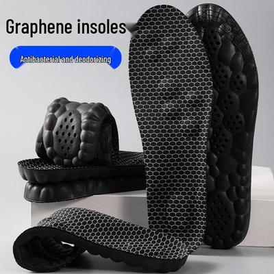 Graphene 4D Cloud Tech PU Massage Arch Insole: Men's High-Elastic, Shock-Absorbing, Deodorizing, Sweat-Absorbent Sports Insole.