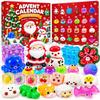 24Pcs Countdown Calendar Christmas Fidget Toy Set Christmas Toy Slow Rising Squeeze Toy  Holiday