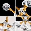 1pcs Geometric Crystal Stone Molecule Desktop Decor Modern Minimalist Cross-Shaped Metal Crystal Ball Home Tabletop Ornament