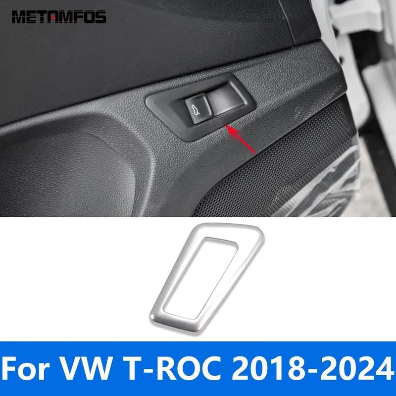 Car Accessories For Volkswagen VW T-ROC TROC 2018      2024 Matte Rear Trunk Door Switch Button Cover Trim
