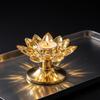 Rutschfester Lotus-Kerzenhalter Metallbasis Klarer Blumenkerzenständer Heimdekoration