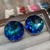 Exaggerated Imitation Moissanite Big Diamond Big Gem Stud Earrings Copper Plated Real Gold Performance Holiday Decorative Earrings Women