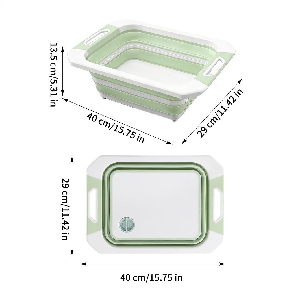 

Foldable Cutting Board Multipurpose Bin Meal Prep Foldable Cutting Board Basin For Meat Fruit Vegetables BBQ Picnic Backyard зелений