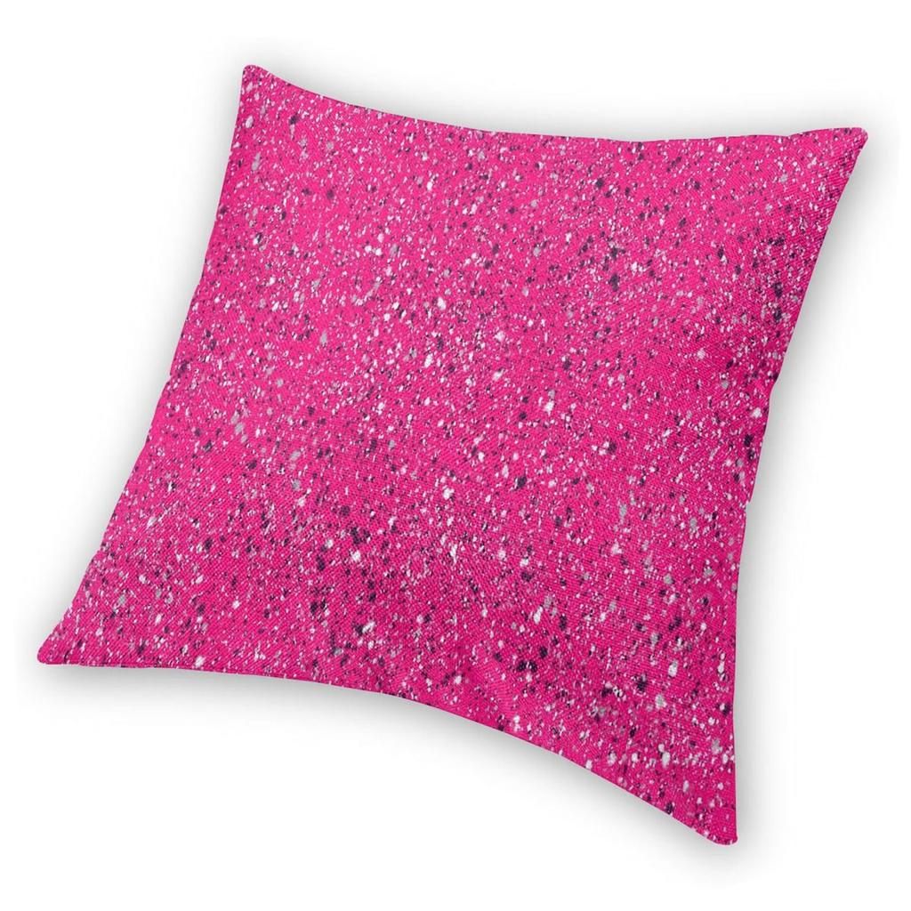 Pink Sparkles Splatter Square Pillowcase Polyester Linen Velvet Printed Zip Decorative Throw Pillow Case Car Cushion Cover 45X45