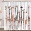 Funny Giraffe Get Naked Shower Curtain Giraffe with Glasses In Soap Bubble Bathtub Wild Animals Bathroom Decor Waterproof Fabric