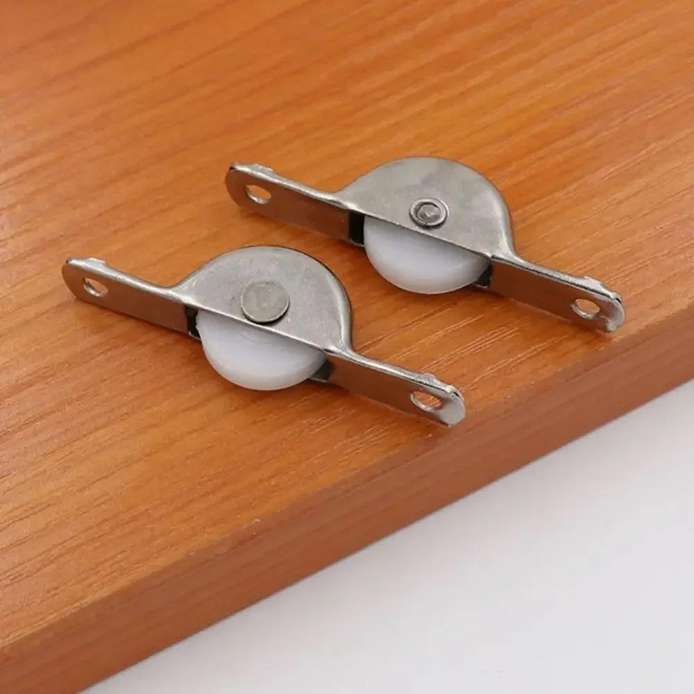 Durable Nylon Barn Door Rollers Silver Iron Sliding Door Track Wheel Black Slotted Door Wheel Worker