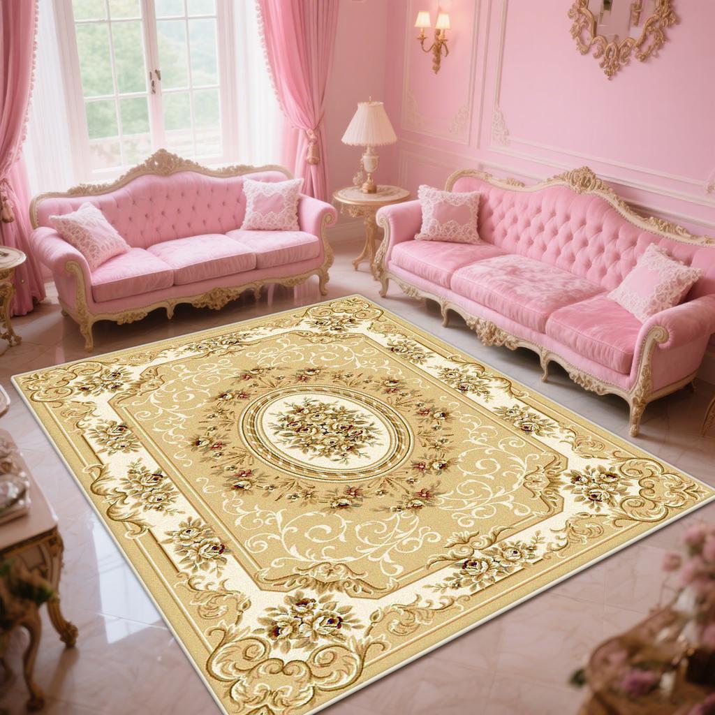 European Luxury Carpet Flower Decoration Living Room Large Area Rugs Classical Bedroom Sofa Fluffy Soft Foot Mat Customizable