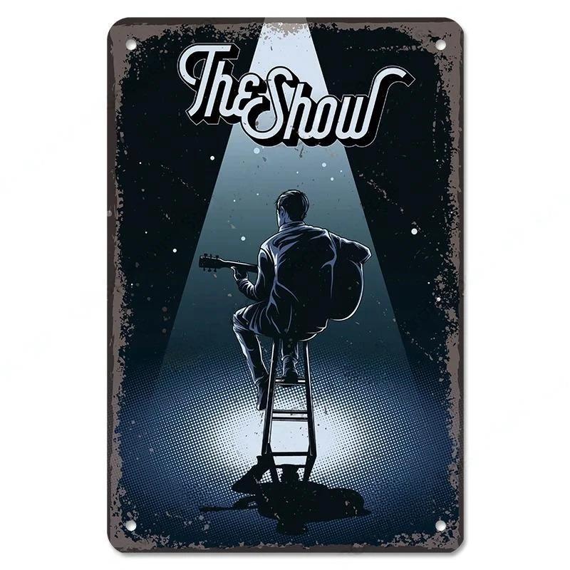 Rock Guitar Vintage Tin Sign Music Poster Wall Plaque Retro Tinplate Crafts Decor for Bar Garage Club Night Rock Party