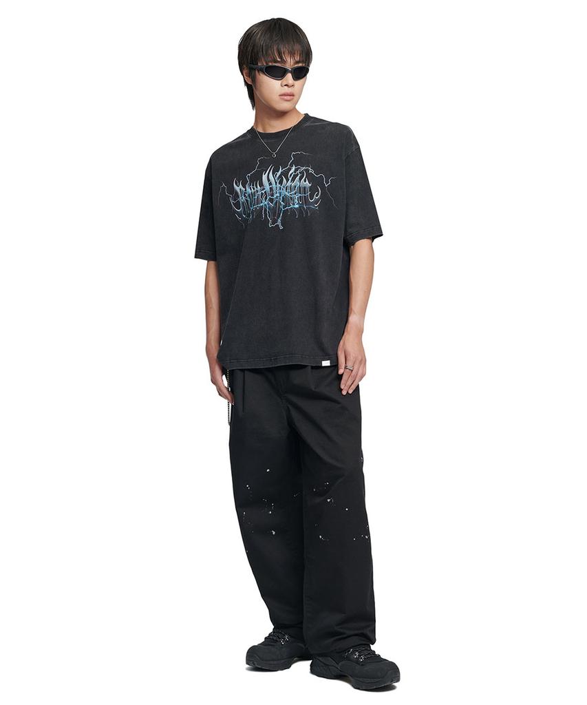 Nomaenyueol Lightning Raw Vision T-Shirt - Washed Black