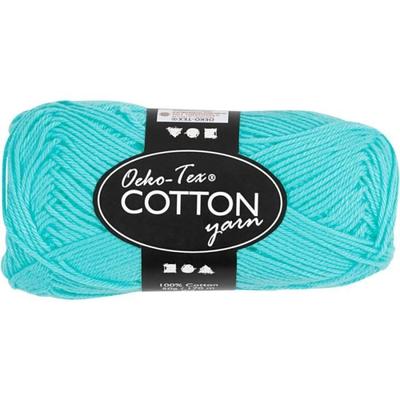 Ball of Cotton Yarn - 50 G - Turquoise Blue - 100% Cotton