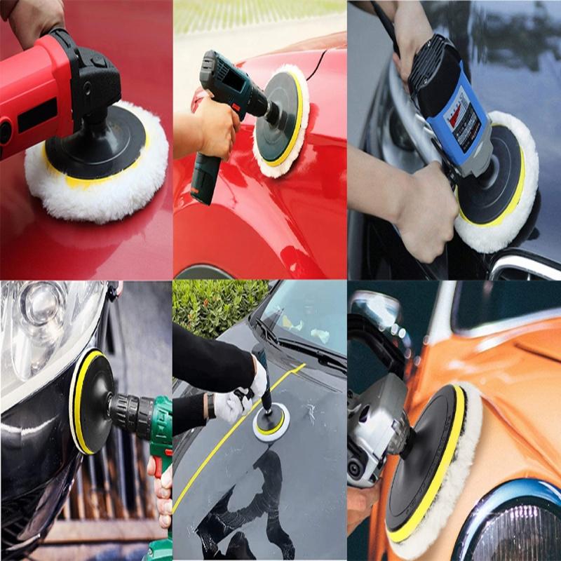 5Pcs Universal Car Polish Pad 3/4/5/6/7 Inch For Soft Wool Machine Waxing Polisher Car Body Polishing Discs Cleaning Accessories