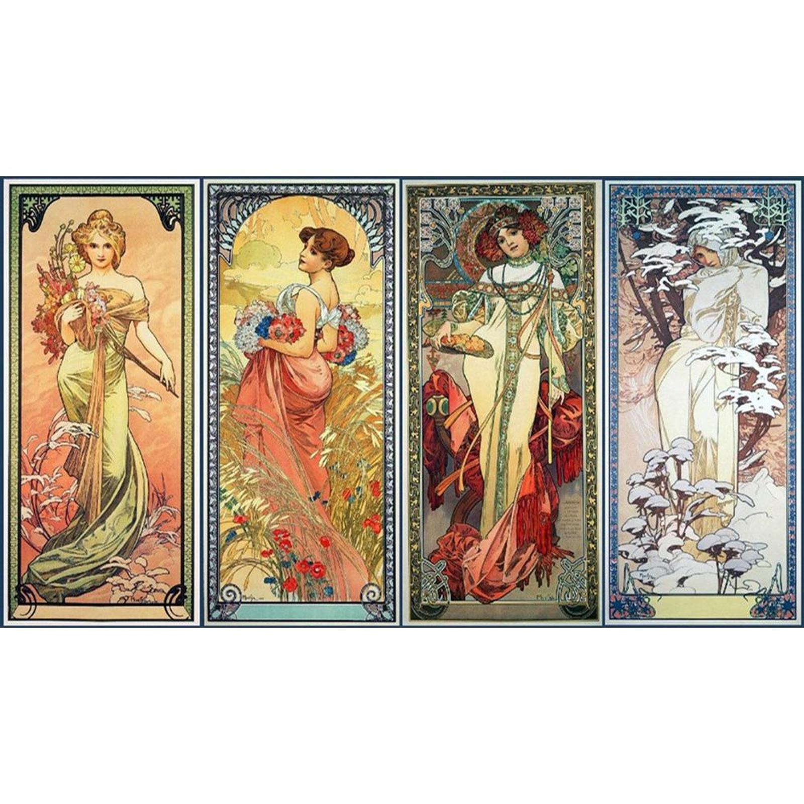 

Four Season Goddess Printed Cross Stitch Kit DIY 11CT Thread Art Needlework