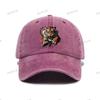 Fierce Tiger Face Graphic Baseball Cap Unisex Distressed Cotton Outdoor Casual Adjustable Hat