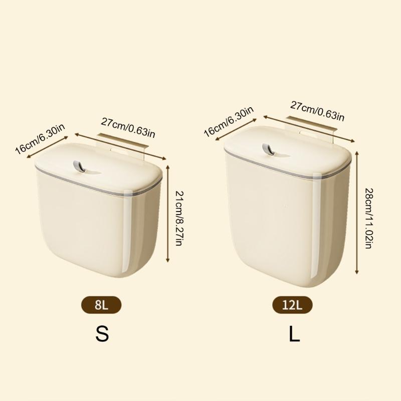 Trash Receptacle Garbage Container Space Saving Kitchen Sink Trash Can with Lid