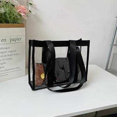 2025 New Casual New Transparent Jelly Bag Daily Street Trend Shoulder Bag Tote Bag Handbag